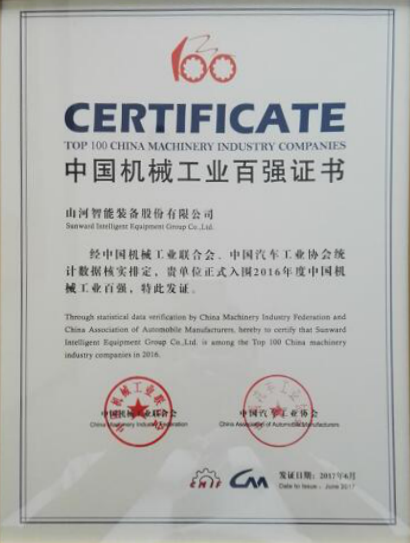 喜讯：bti体育智能再次荣登2016年度中国机械百强企业