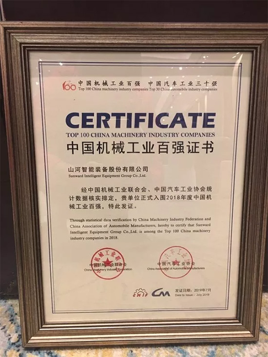 2018年中国机械工业百强颁布，bti体育智能排名两年跃升40位