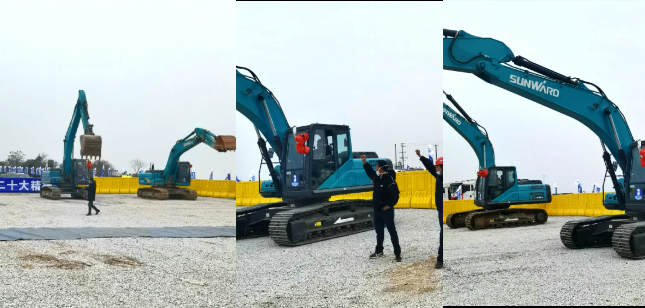 湘江航路虞公港项目开建，“bti体育绿”挖掘机强势助阵